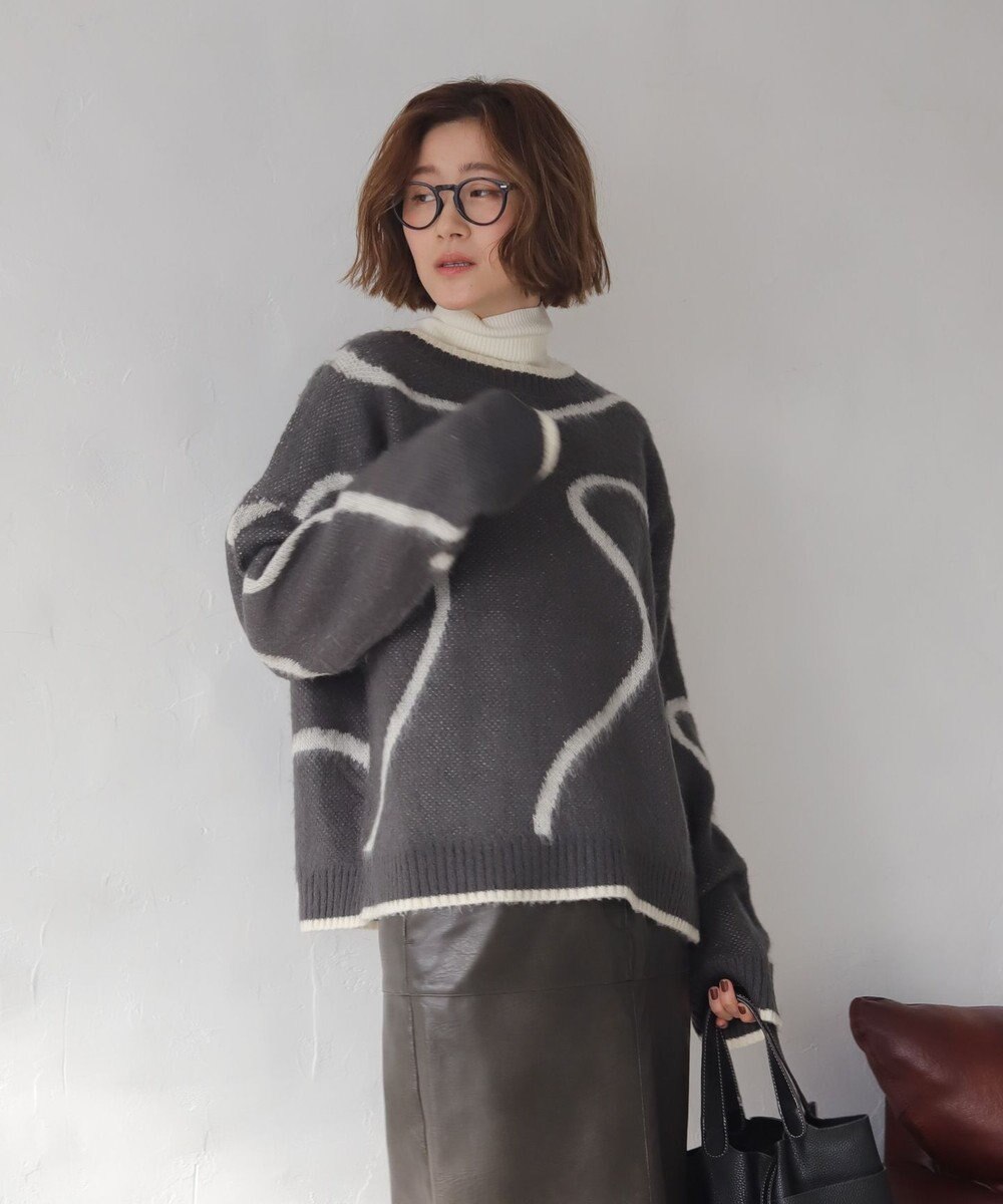 WEGO 【25年秋冬新作】ニュアンスライン配色プルオーバー 