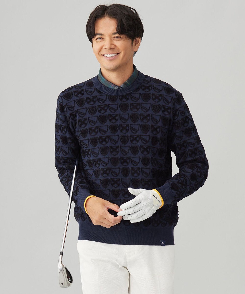 23区GOLF 【MEN】エンブレムジャカードセーター 