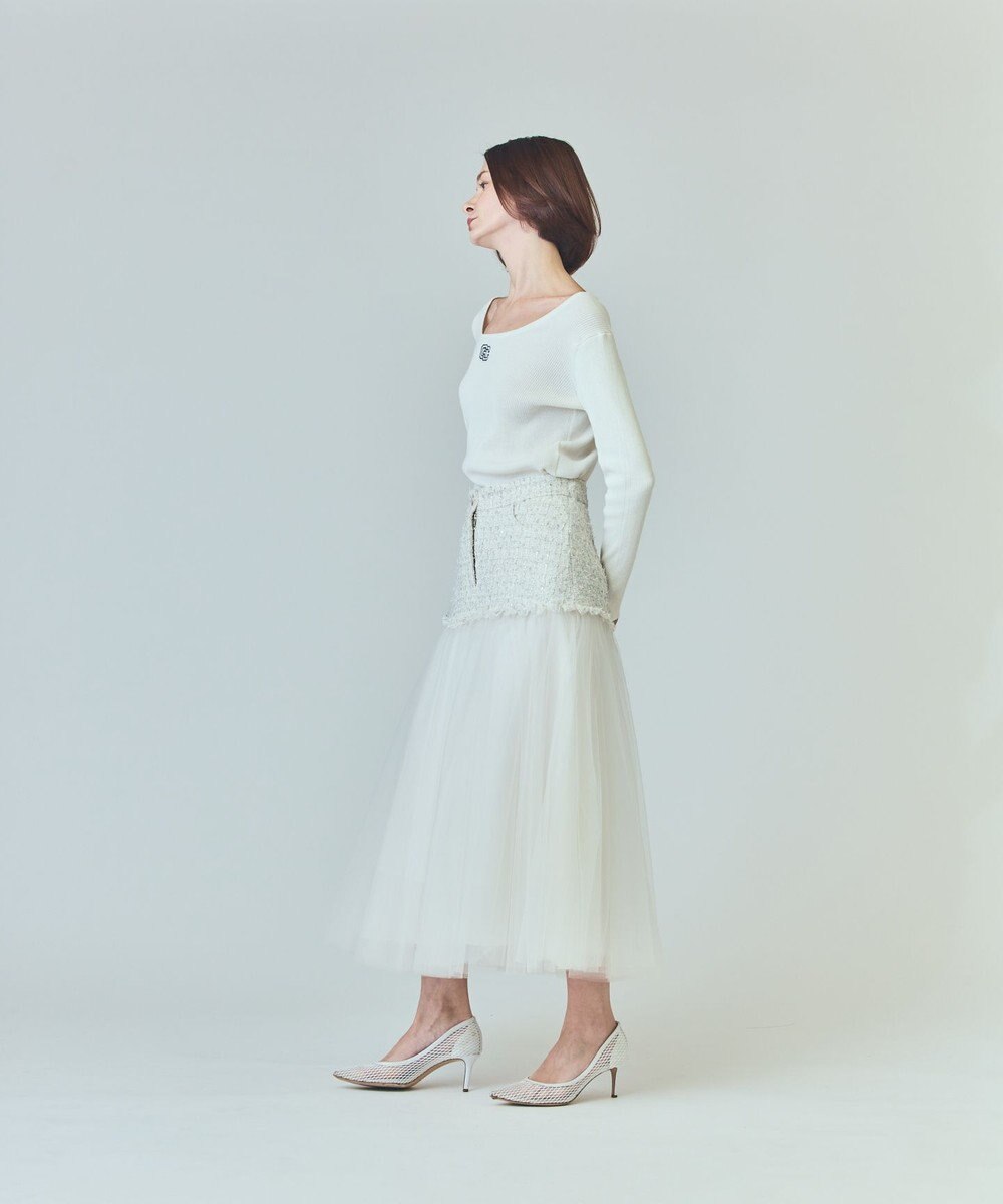 GRACE CONTINENTAL ツイードコンビチュールスカート 