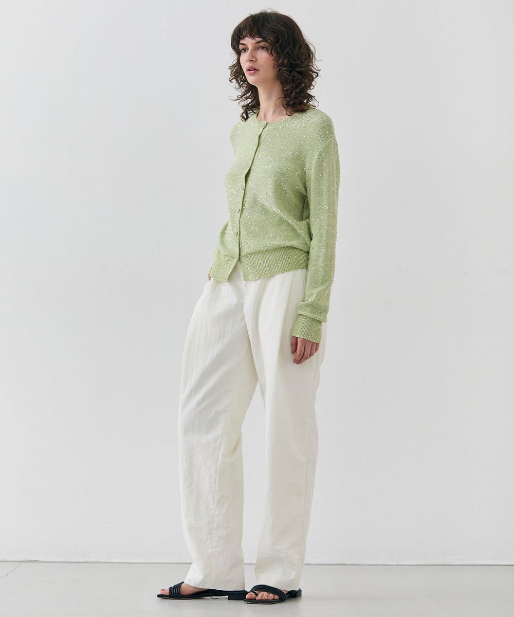 BEIGE， 【洗える】CROCUS / カービーシルエットタックパンツ 