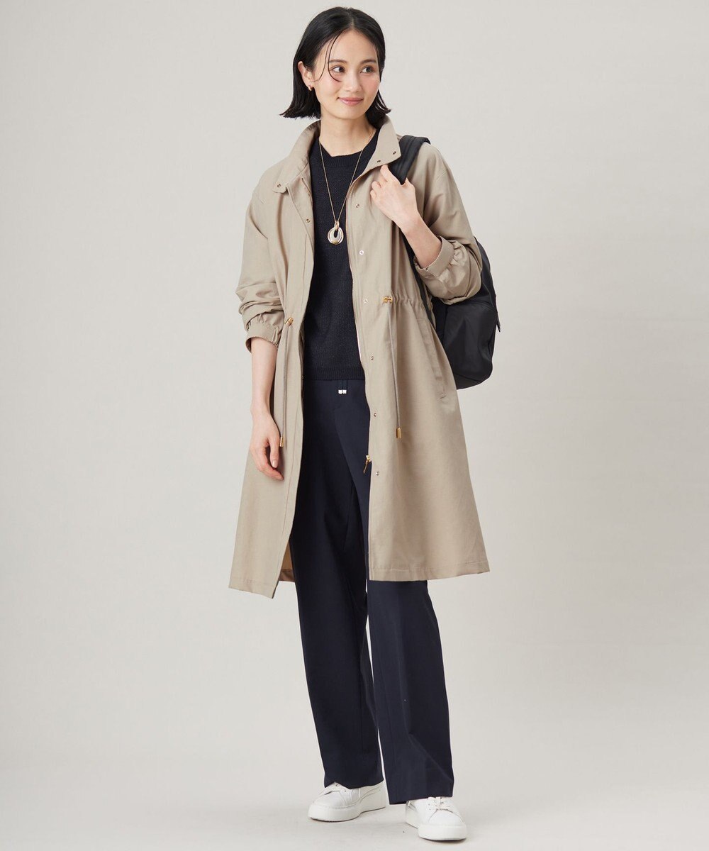 自由区 S 【撥水加工・洗える】コットンナイロンタッサーライナー付きスタンドカラー コート 