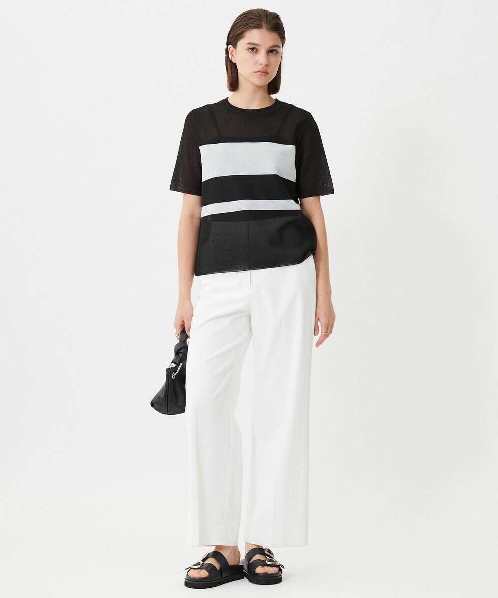 ICB 【洗える】 シアースムースボーダー ニット 