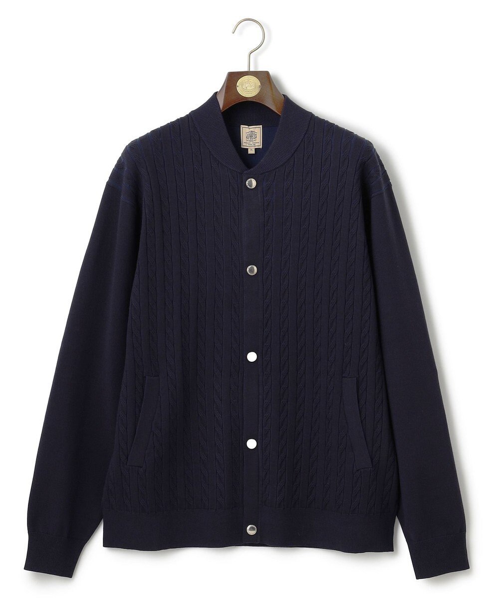 J.PRESS MEN 【KING SIZE】【ストレッチ性 / イージーケア】【FLEX YARN】ケーブルニットブルゾン型カーディガン 