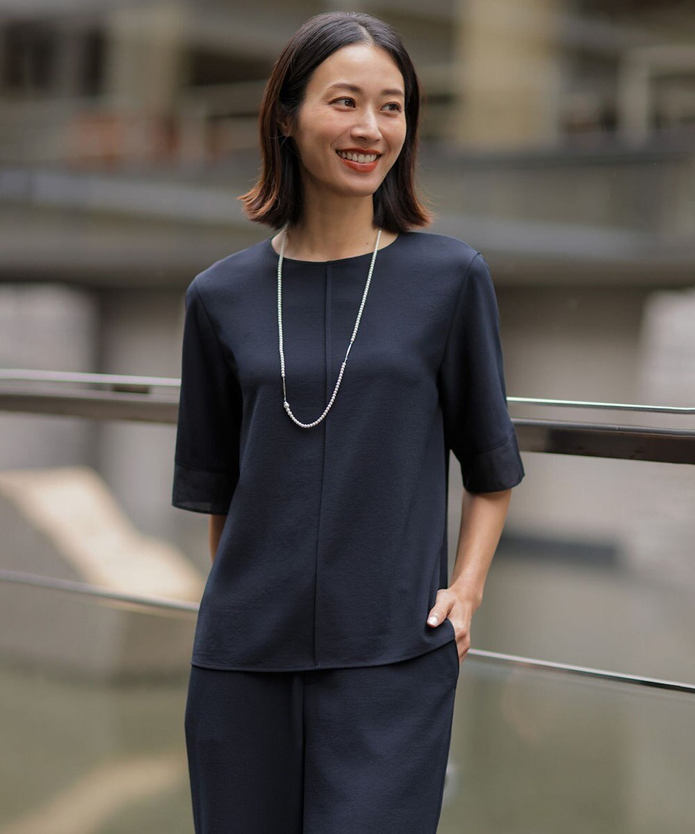 J.PRESS LADIES S 【セットアップ対応】Light ジョーゼット プルオーバー ブラウス 