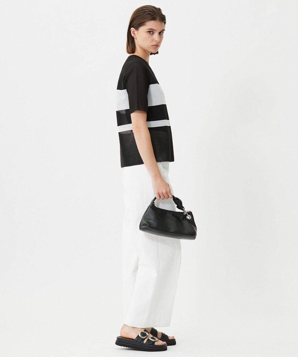 ICB 【洗える】 シアースムースボーダー ニット 