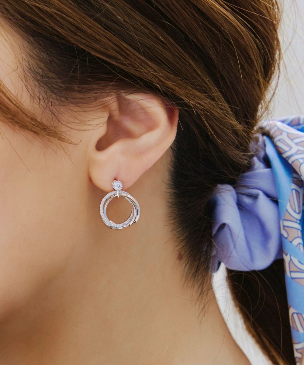 Tiaclasse 【金属アレルギー対応】　ストーンフープバインドピアス 