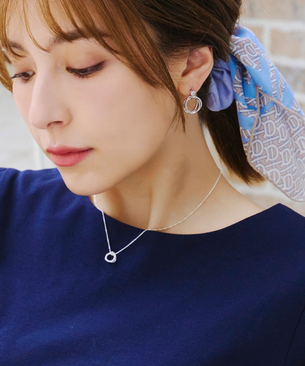 Tiaclasse 【金属アレルギー対応】　ストーンフープバインドピアス 