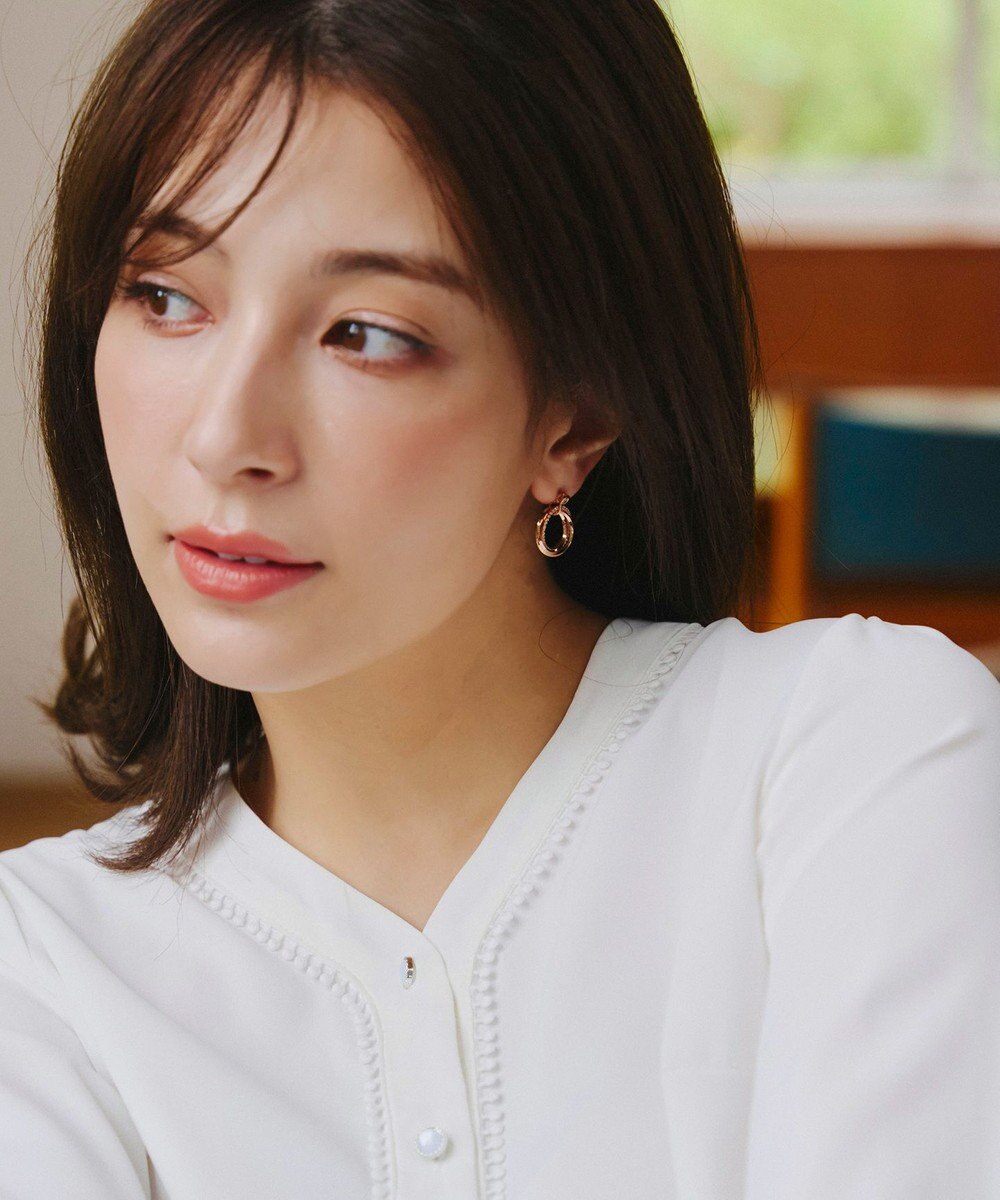 Tiaclasse 【金属アレルギー対応】　ストーンフープバインドピアス 