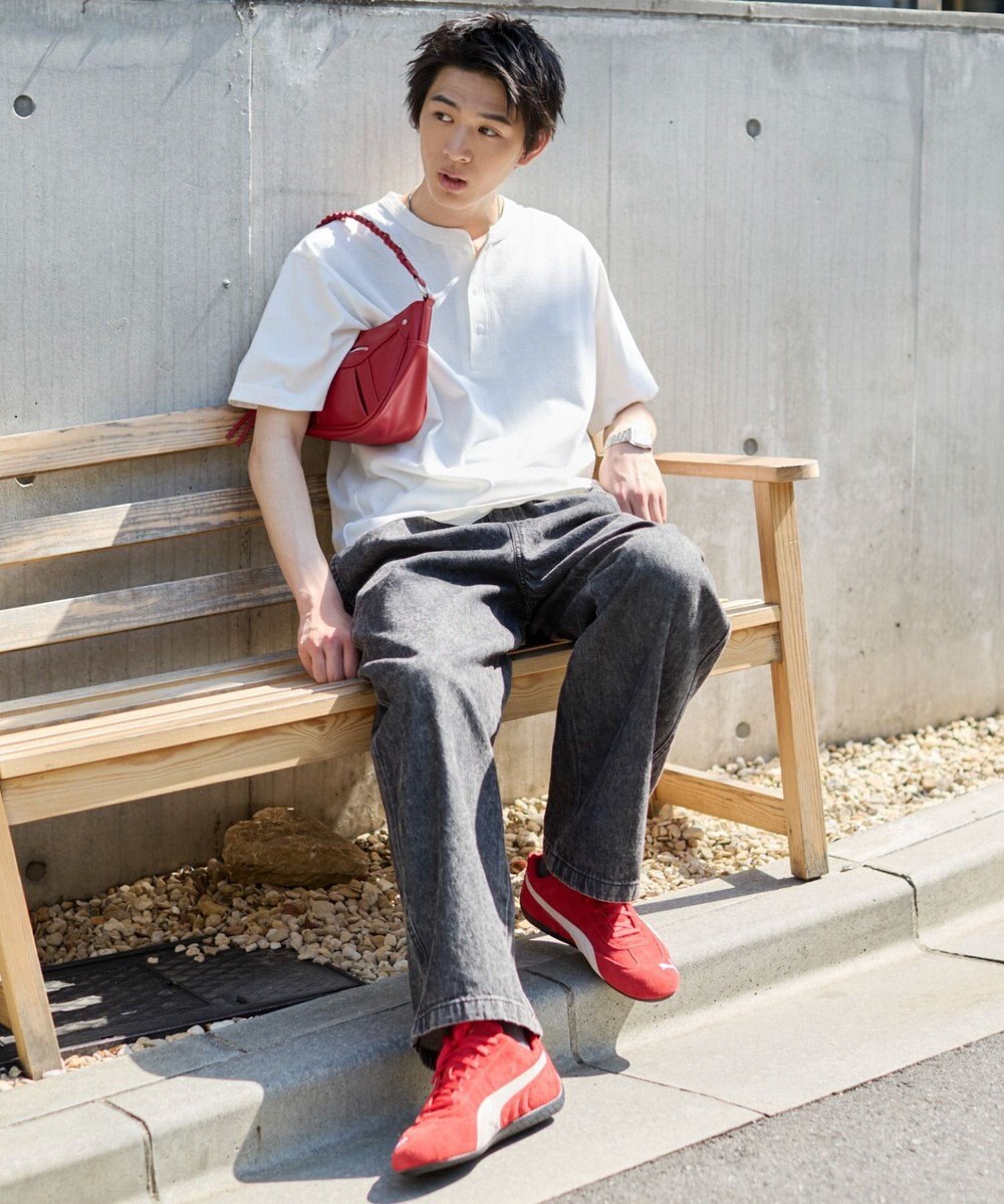 WEGO 【ユニセックス着用ITEM/ウエストゴム】ユルフィットデニムイージーパンツ 