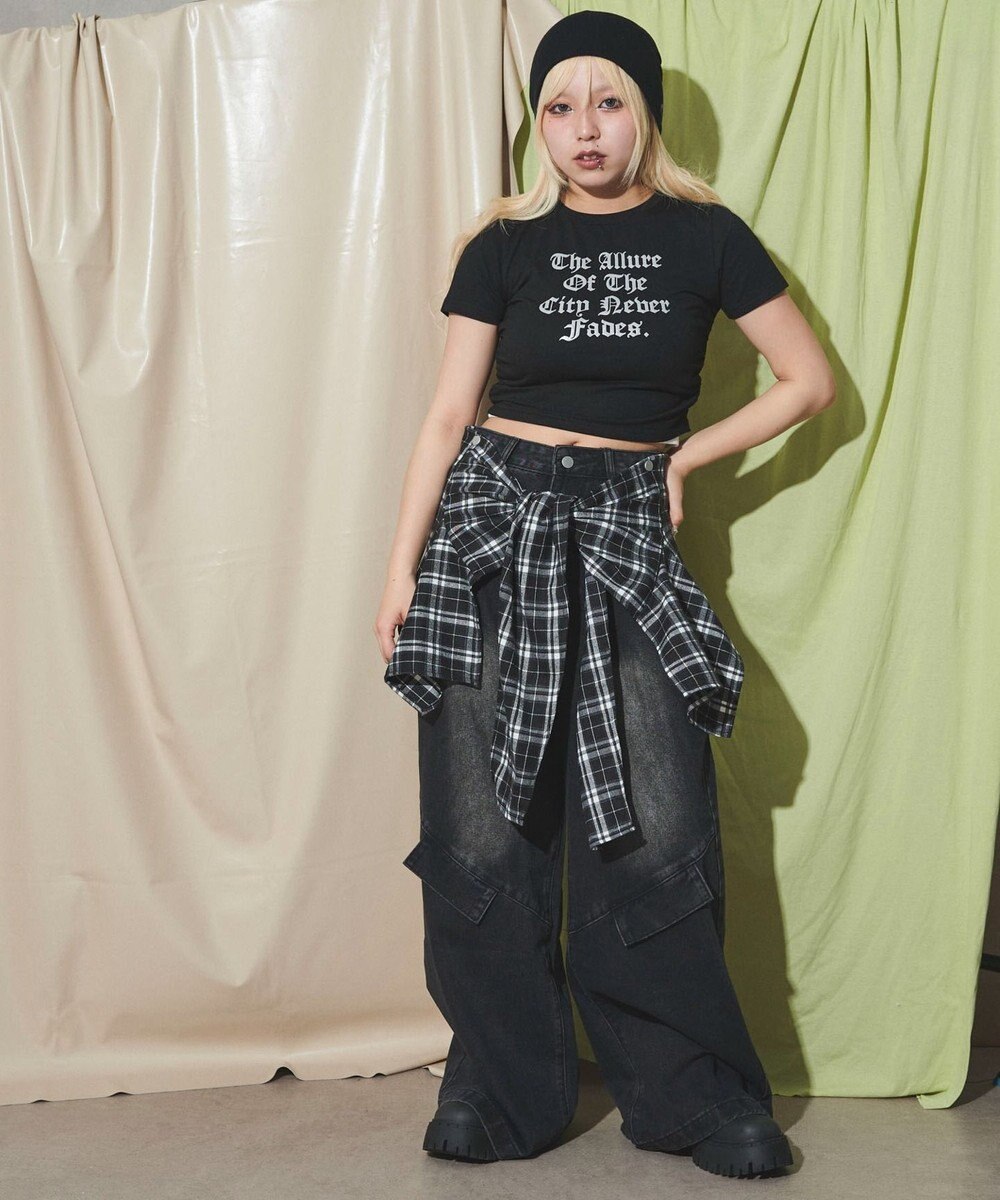 WEGO フェイクシャツスリーブデニム 