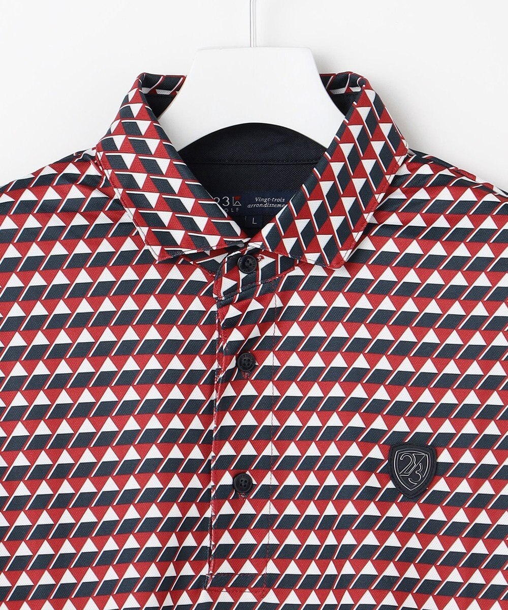 23区GOLF 【MEN】フラッグ総柄長袖ポロシャツ 