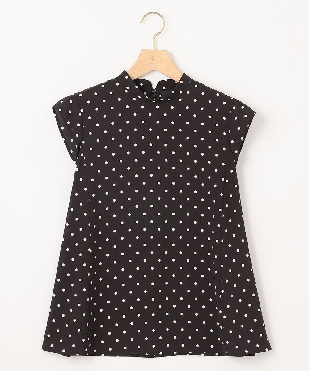 組曲 【WEB限定】ドットプリントデシン ボウタイ付きブラウス 