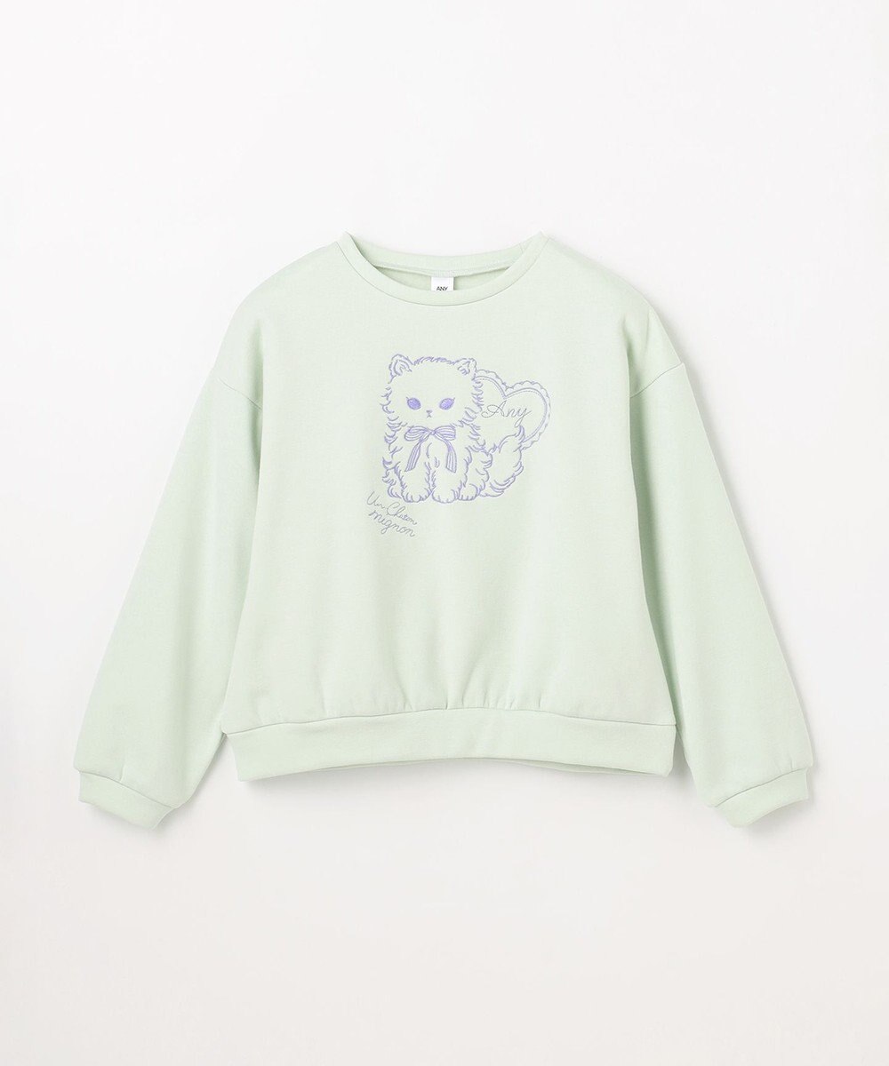 ANY KIDS アニマル刺繍 裏シャギー トレーナー 