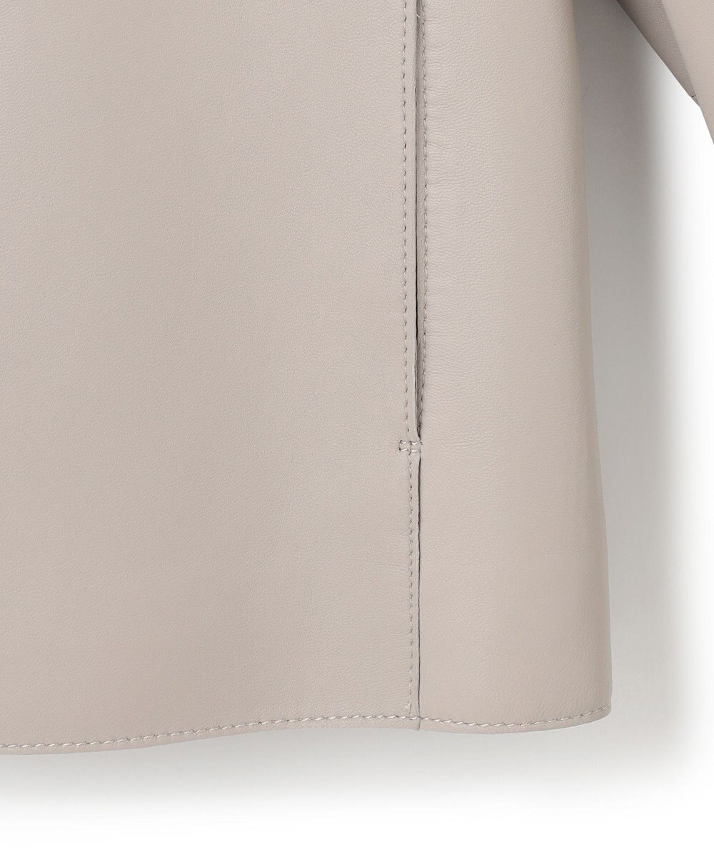 23区 ラムレザー ノーカラー ブルゾン 