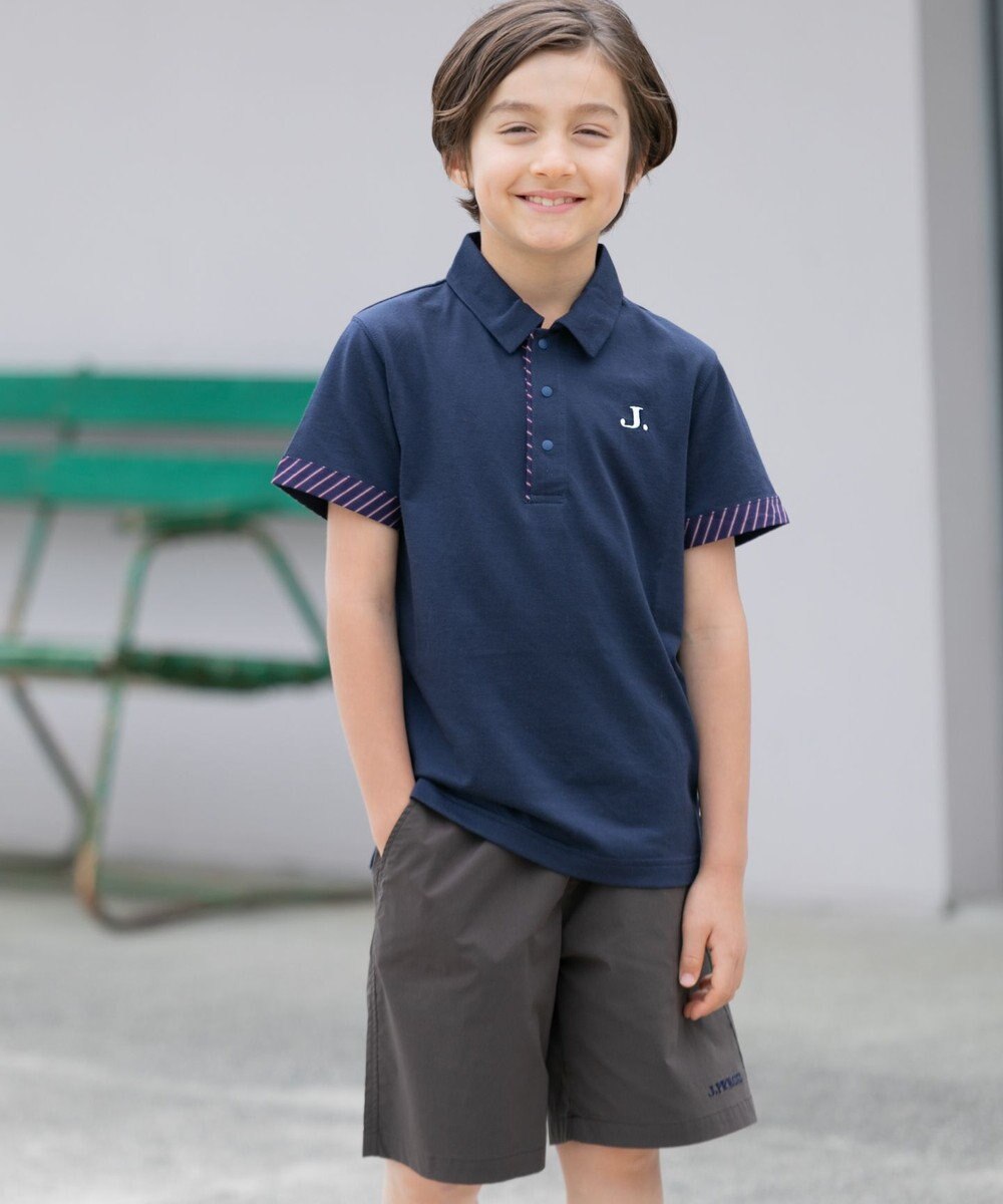 J.PRESS KIDS 【110-130cm】COOLMAX レジメン ポロシャツ 