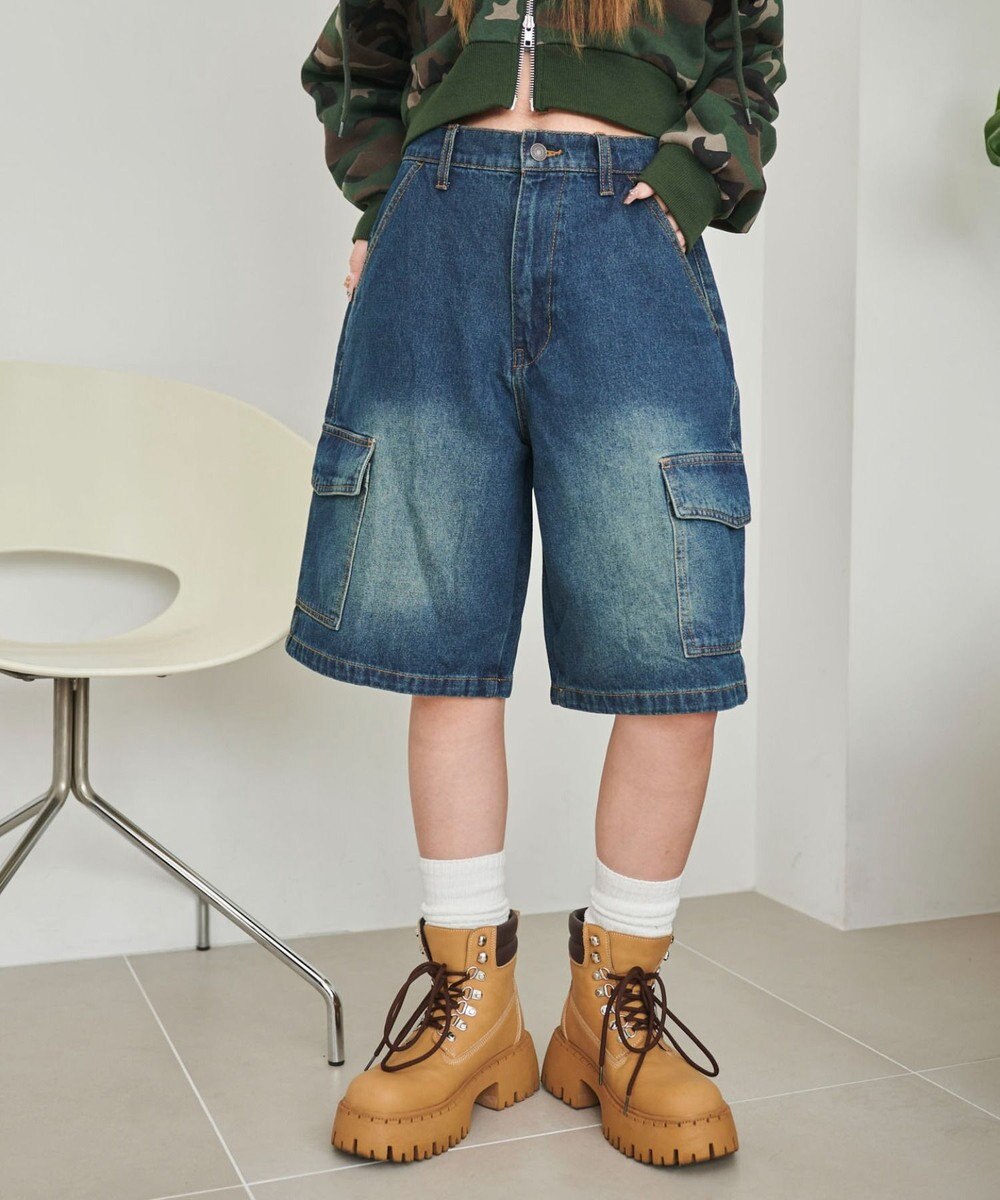 WEGO ヴィンテージウォッシュカーゴハーフパンツ 