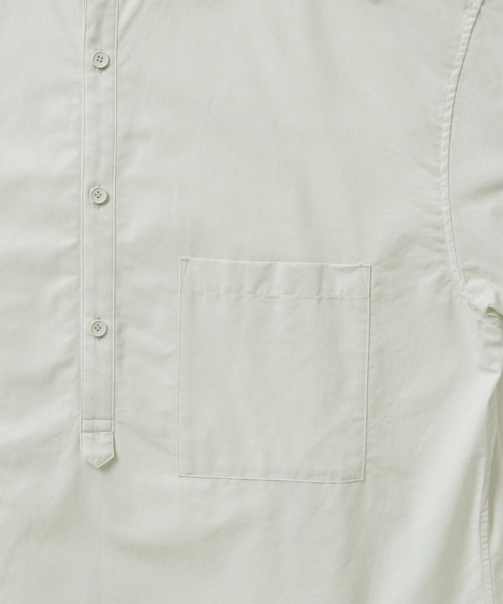 WHITE MAILS 【UNISEX】COTTON PAPER POPLIN BAND COLLAR PULLOVER シャツ 