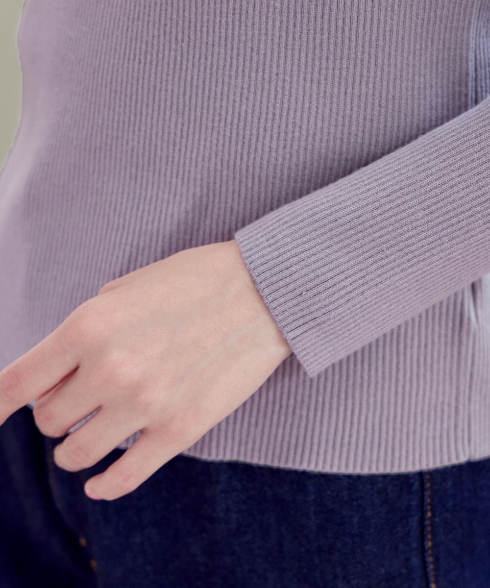 Tiaclasse リボン衿リブニットトップス 