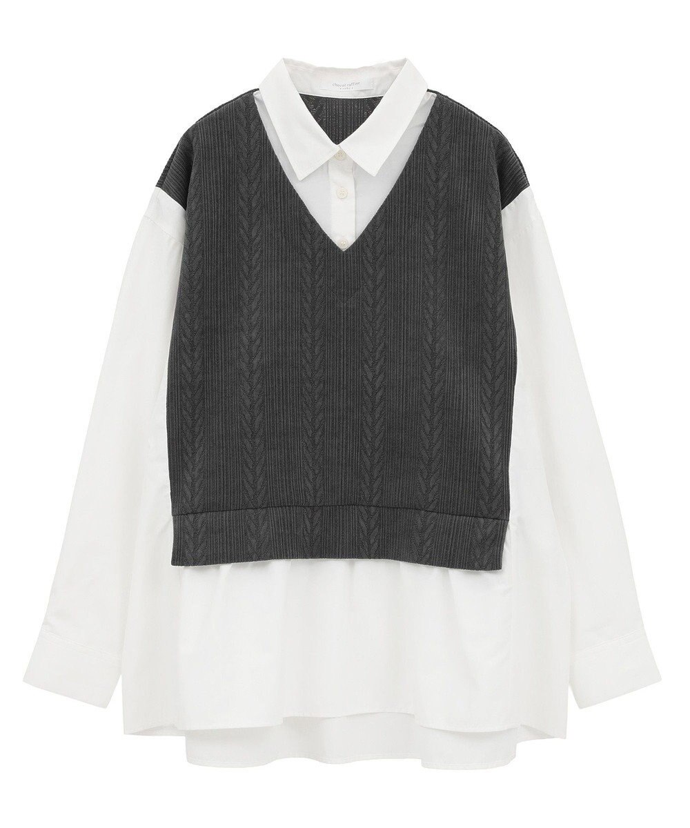 Green Parks カットモールドッキングシャツチュニック 