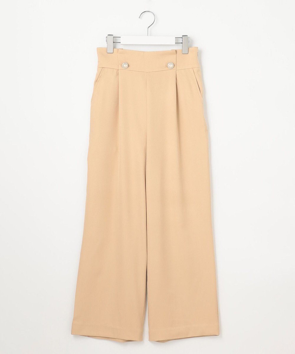 Feroux 【洗える】ウエストタックワイドパンツ 