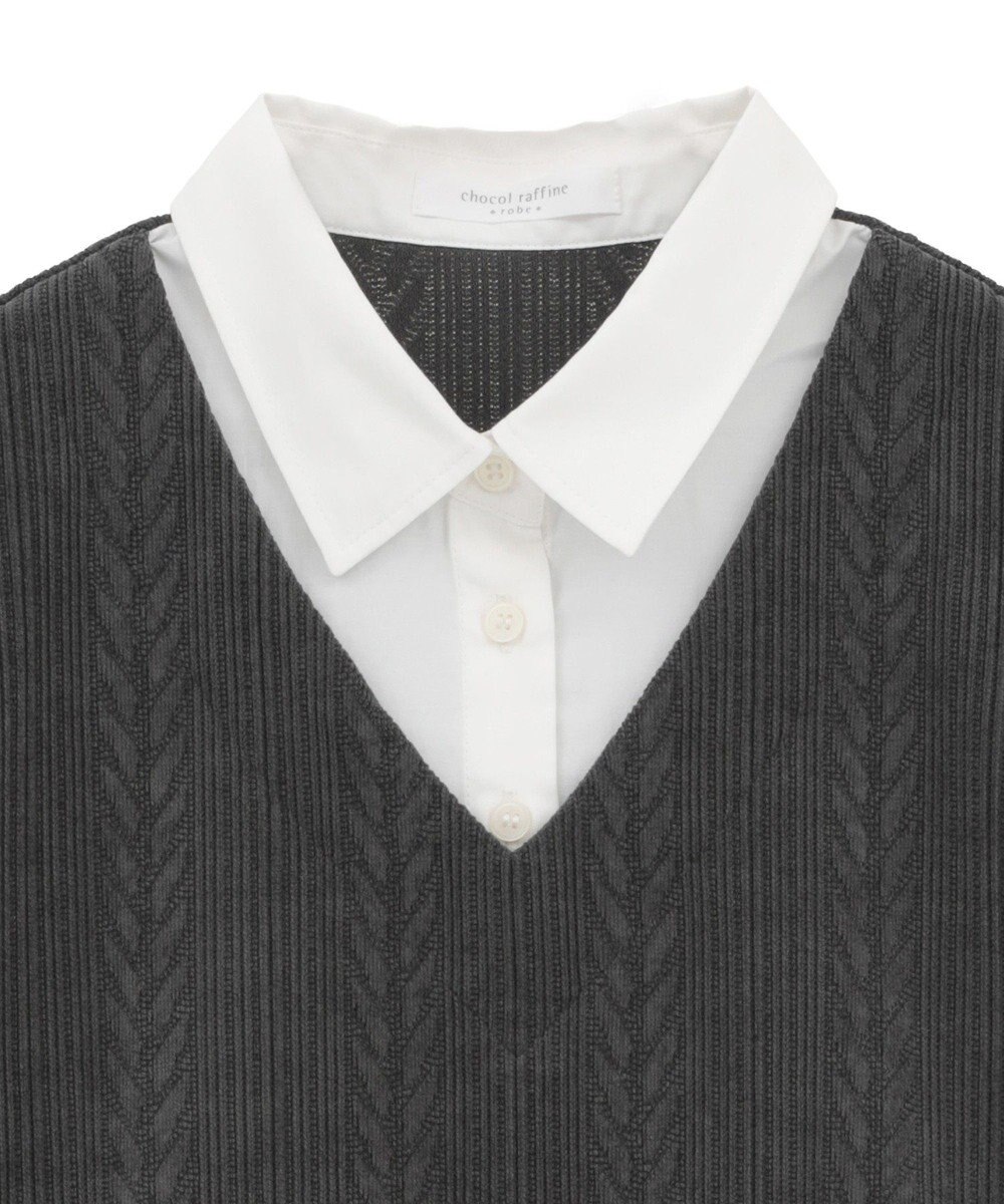 Green Parks カットモールドッキングシャツチュニック 