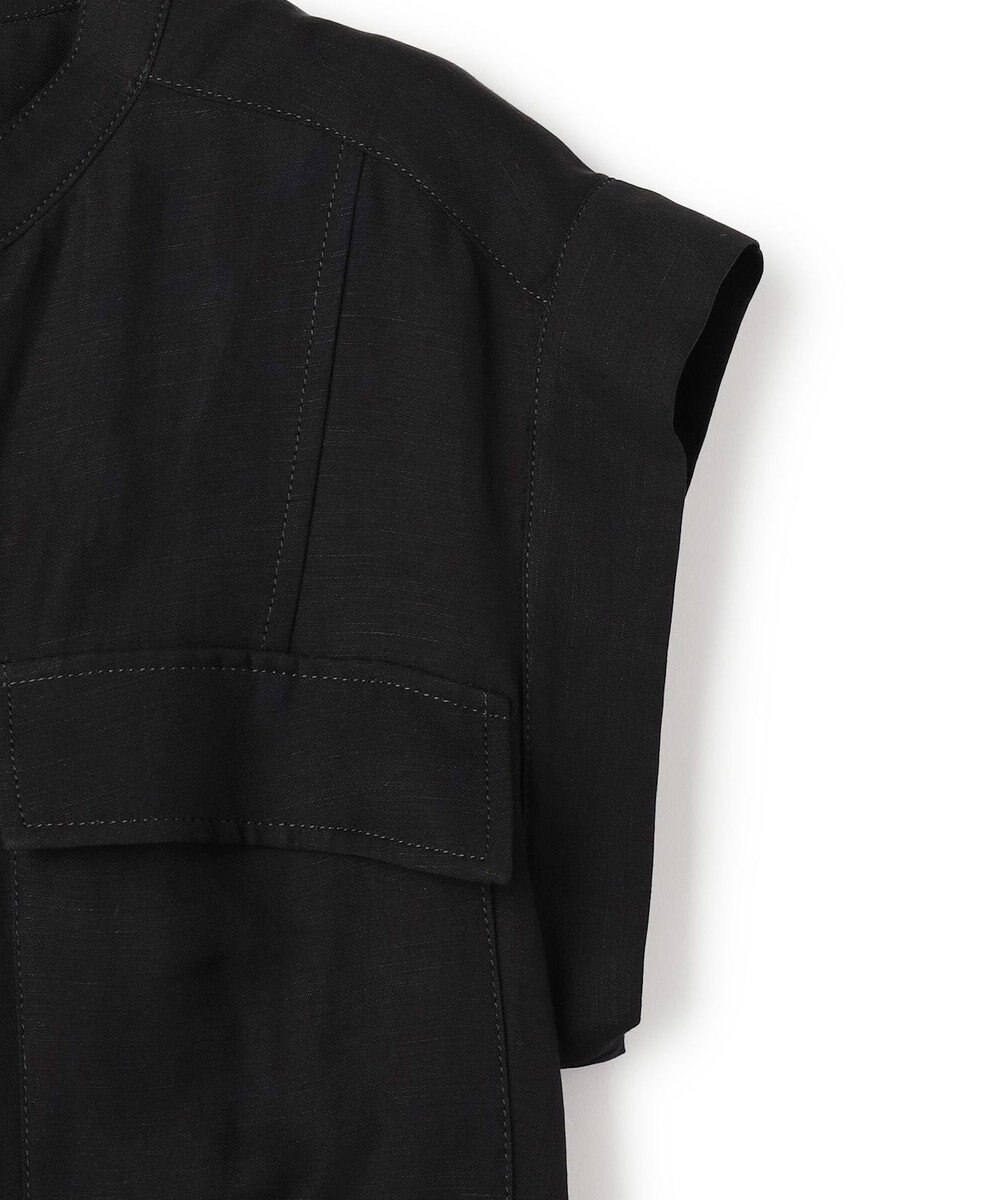 BEIGE， BERNARD / リネン混 フロントジップ スタンドカラードレス 