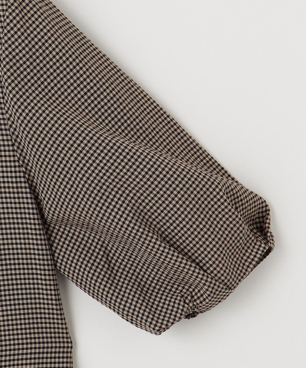 J.PRESS LADIES L 【洗える】バイカラーギンガムタンブラー スタンドカラー ブラウス 