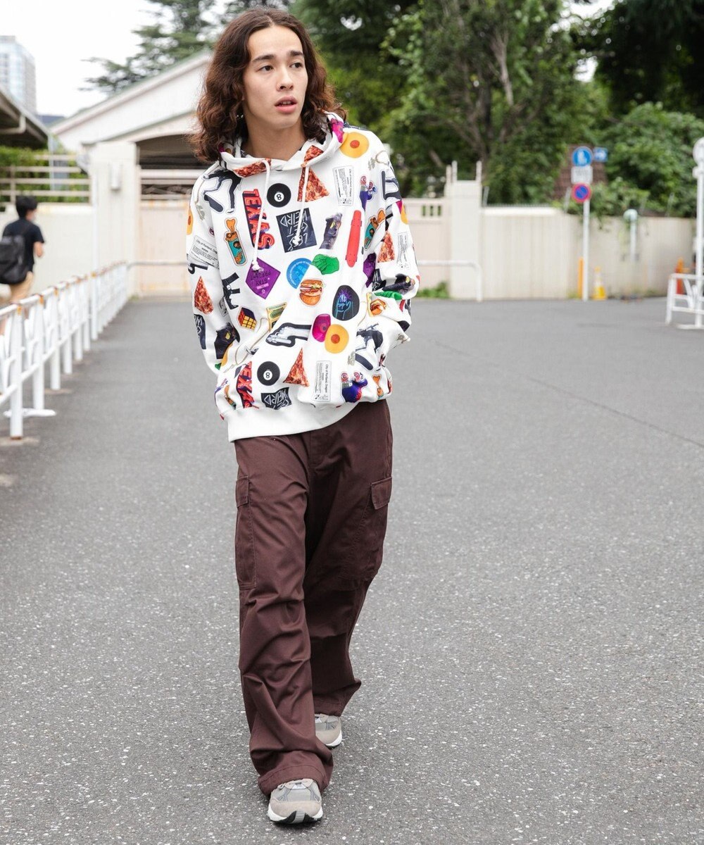 WEGO 総柄BIGプルパーカー 