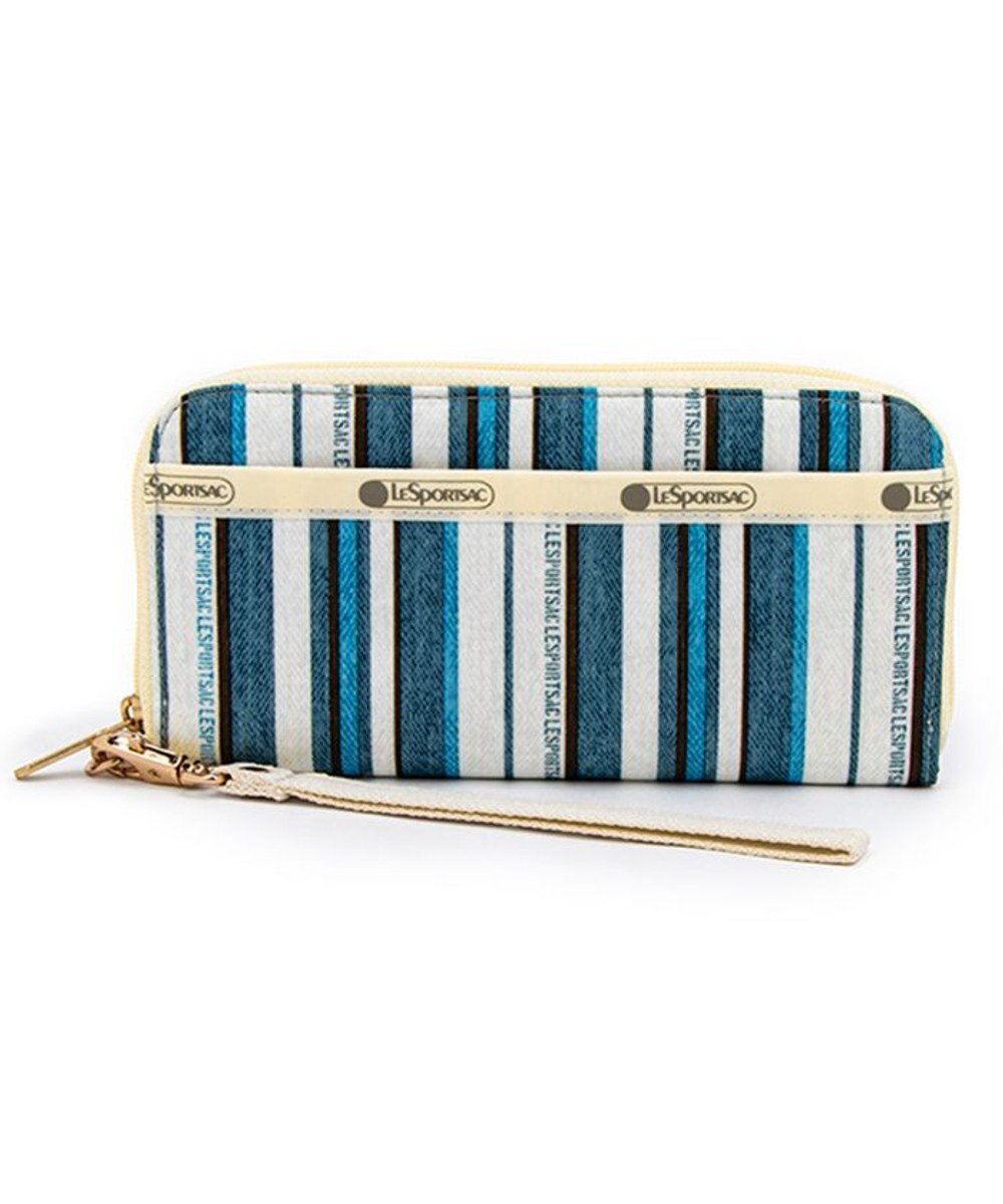 LeSportsac TECH WALLET WRISTLET/ティールグリーンストライプ 