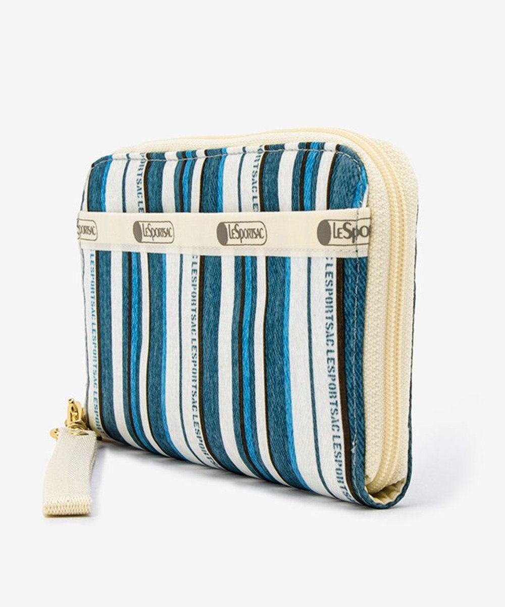 LeSportsac TECH WALLET WRISTLET/ティールグリーンストライプ 