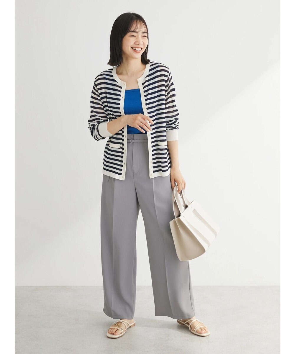 Green Parks きれいシルエットパンツ（ベルト付きとろみワイド） 