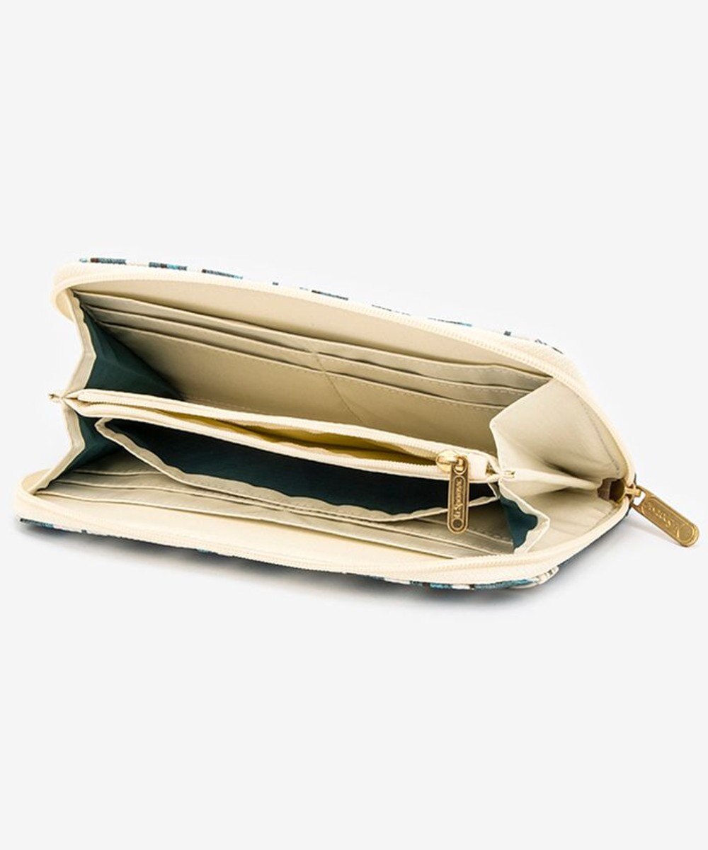 LeSportsac TECH WALLET WRISTLET/ティールグリーンストライプ 
