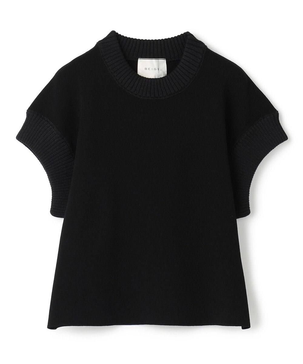 BEIGE， 【洗える・Oggi 11月号掲載】LAURA / ドライタッチ異素材リブニット 