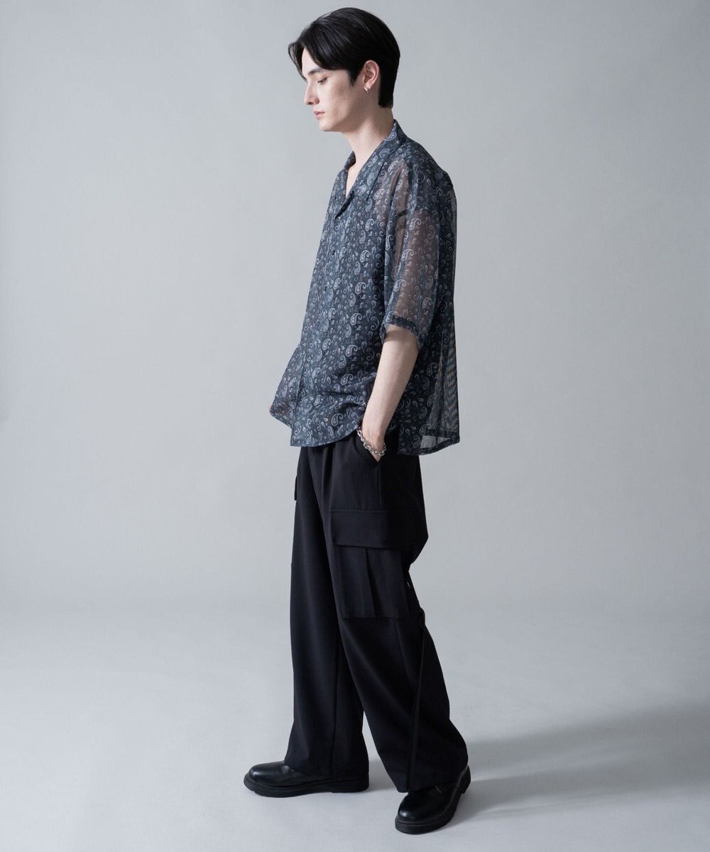 WEGO メッシュパターンオープンカラーシャツ（SS） 