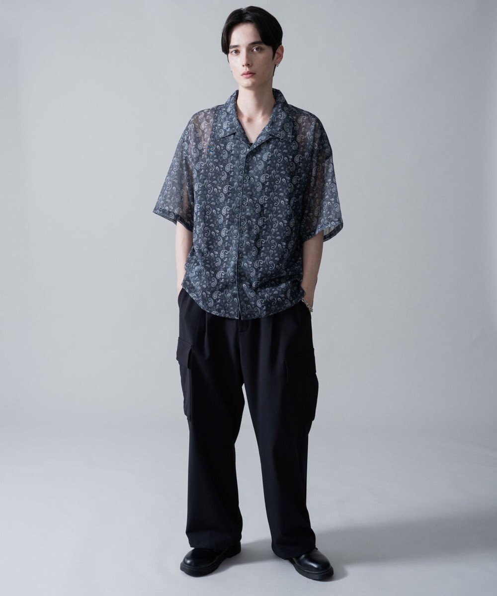 WEGO メッシュパターンオープンカラーシャツ（SS） 