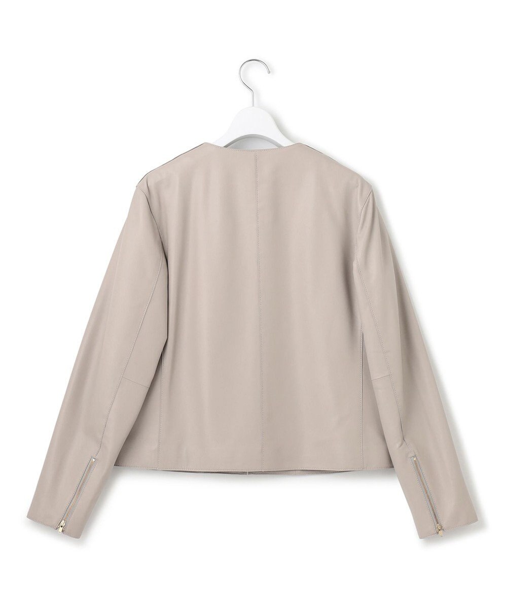 23区 ラムレザー ノーカラー ブルゾン 