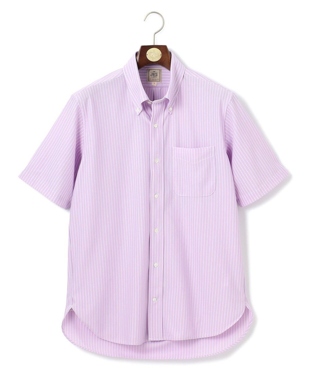 J.PRESS MEN 酷暑の清潔感もこれ一枚で【吸水速乾 / 抗菌防臭 / 防シワ】【J.PRESS OXFORD JERSEY】カノコインレイストライプ 半袖シャツ / B.D. 