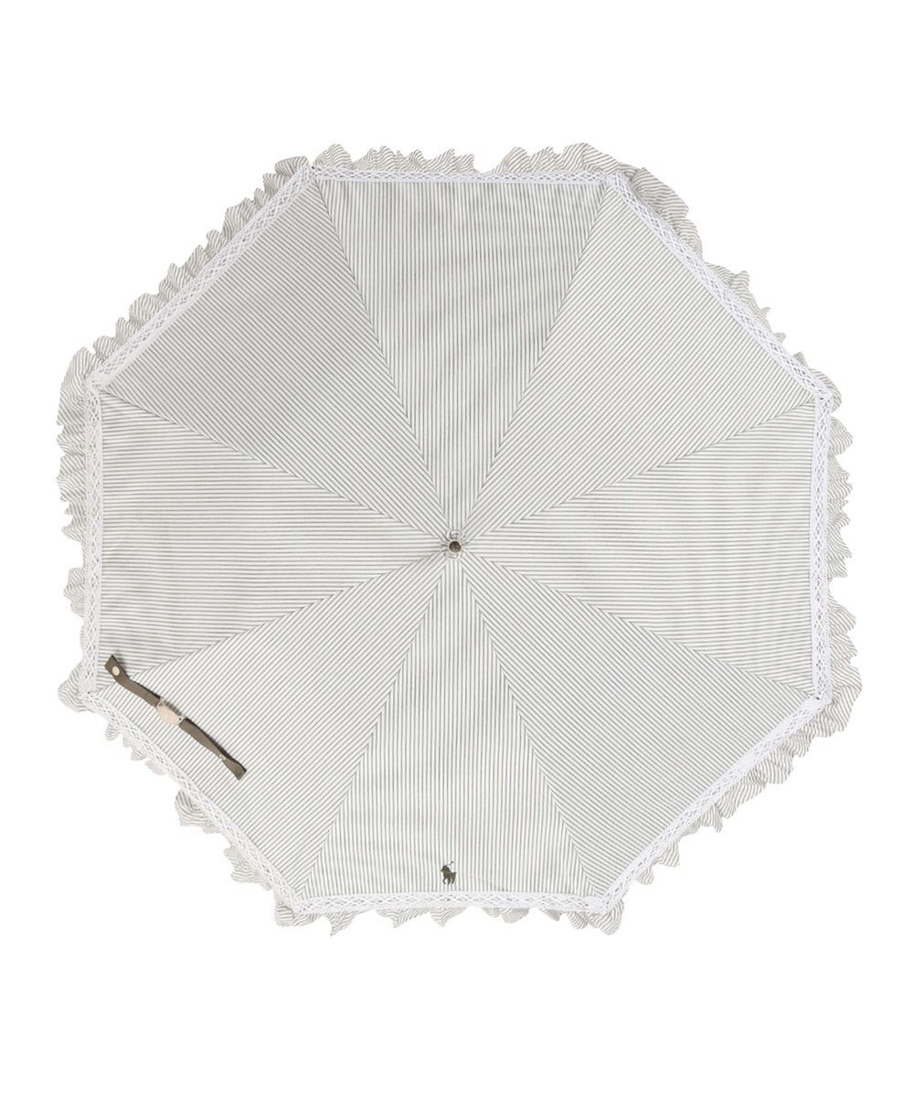 MOONBAT POLO RALPH LAUREN 晴雨兼用日傘 折りたたみ傘 ストライプフリル／遮光 遮熱 UV 
