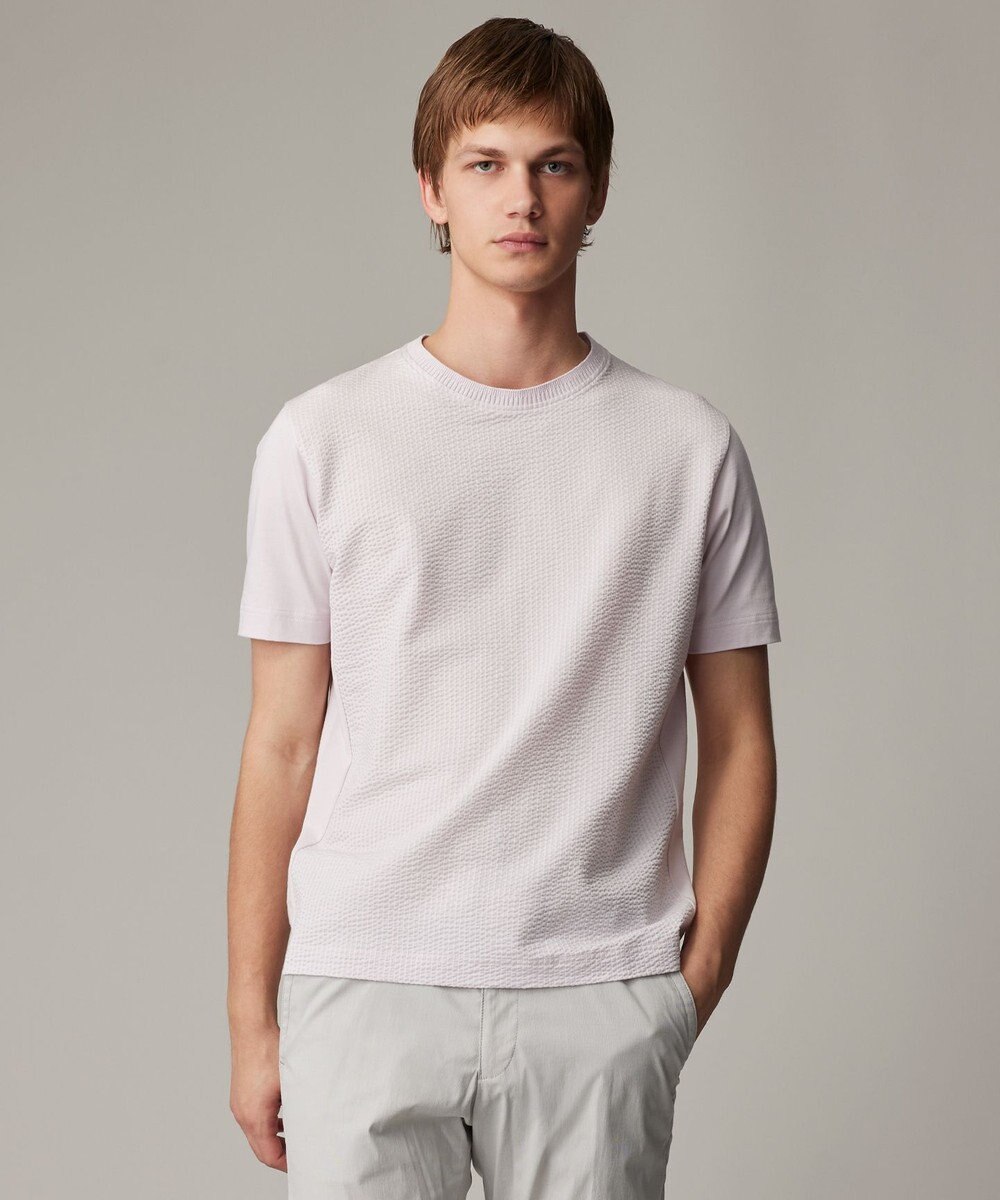 JOSEPH ABBOUD 【オーガニックコットン使用・日本製】JOEコットンサッカークルーネック Tシャツ 