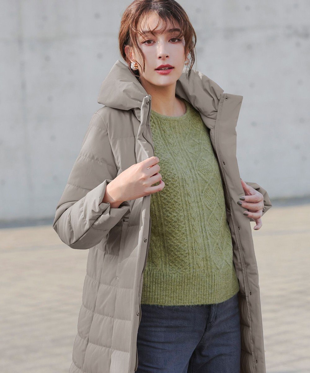 Tiaclasse 【ダウン70%撥水加工】スタンドカラーダウンコート 