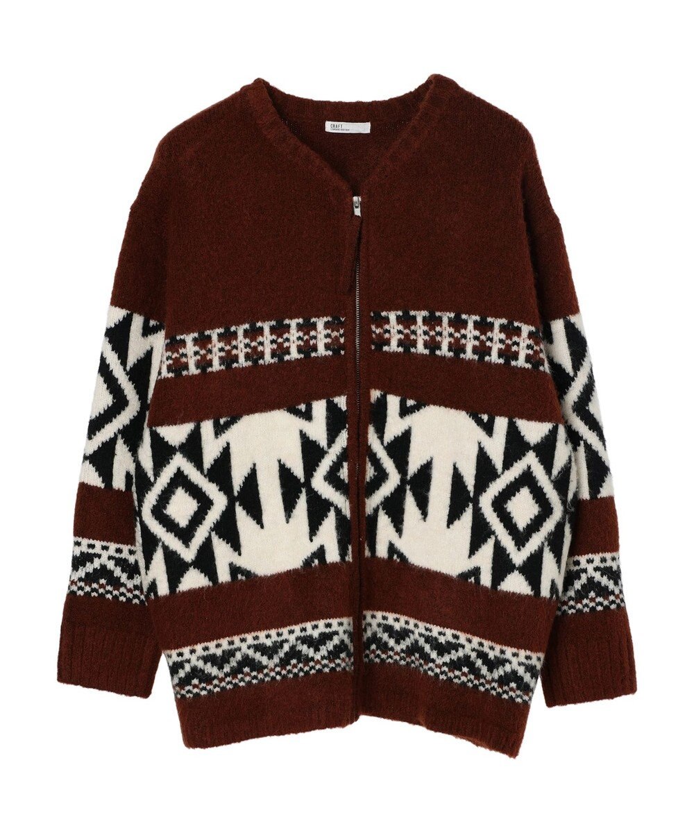 CRAFT STANDARD BOUTIQUE オルテガ柄ニットＺＩＰブルゾン 