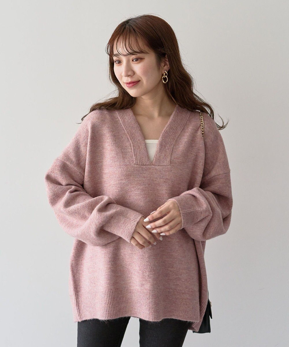 Green Parks ・Ｐｅｔｉｔ　Ｆｌｅｕｒ　深Ｖネックニットチュニック 