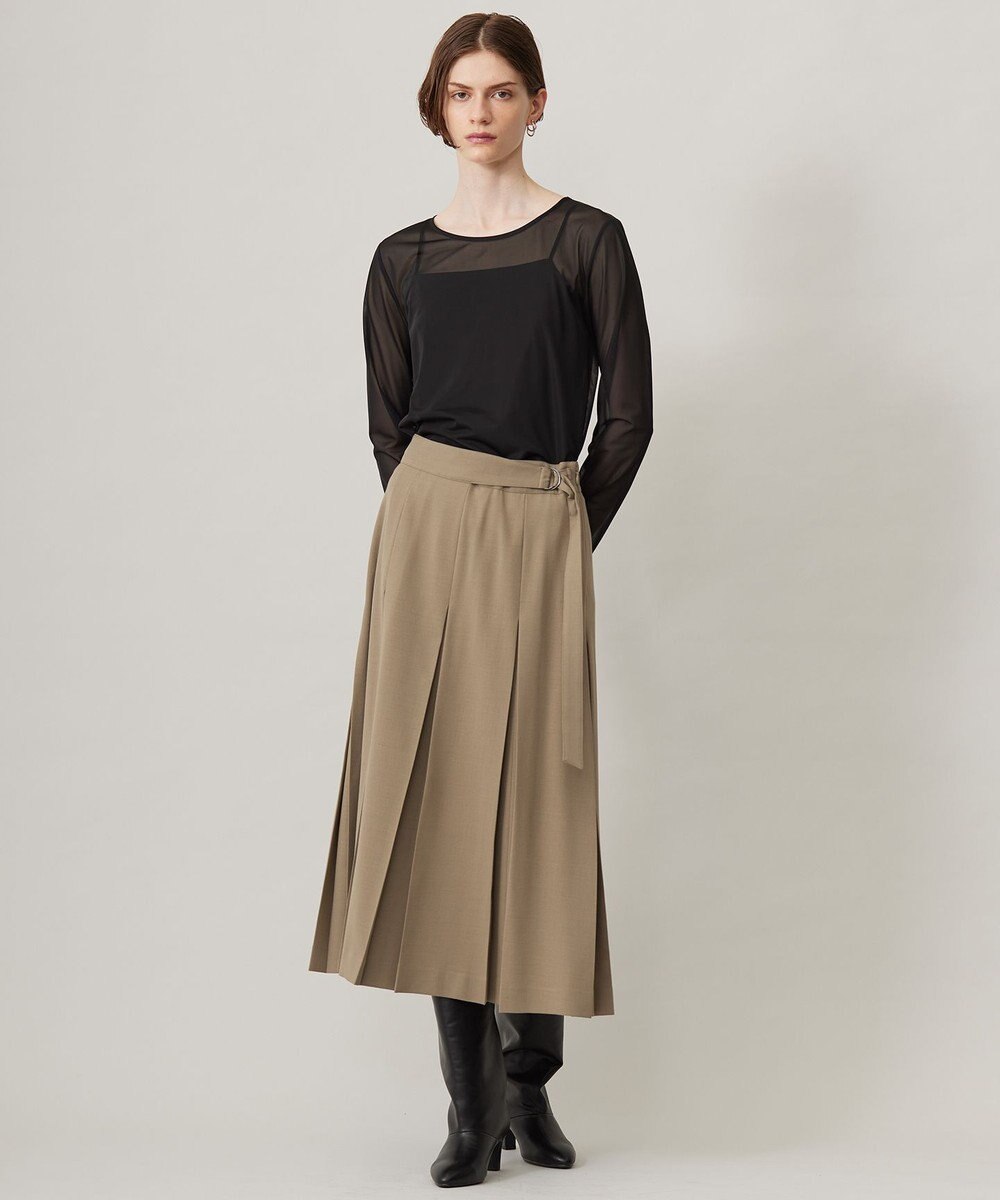 ICB L 【洗える】ウール2WAYストレッチ スカート 
