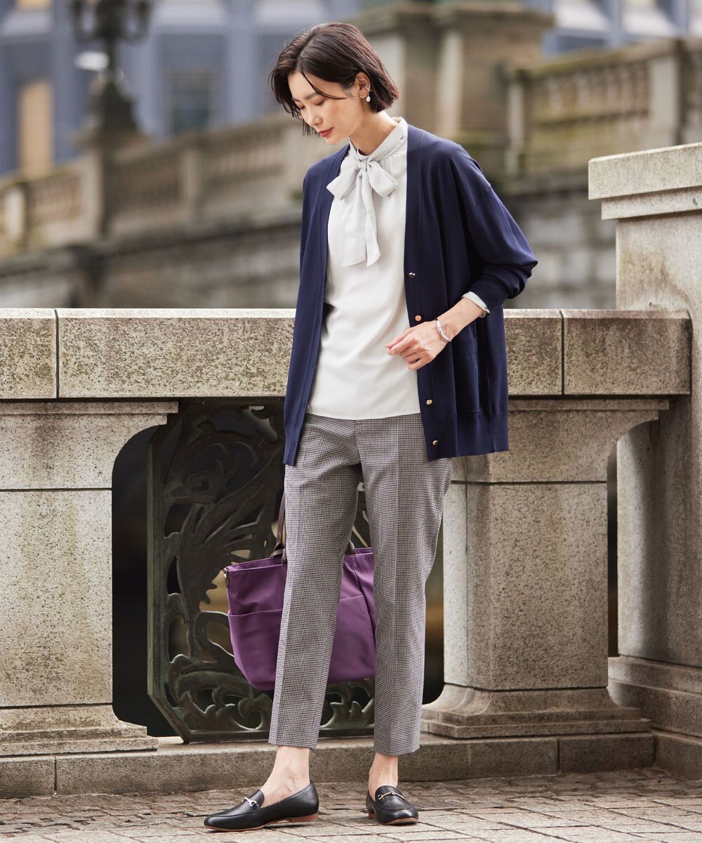 J.PRESS LADIES S 【洗える】レーヨンエリートストレッチ Vネック カーディガン 