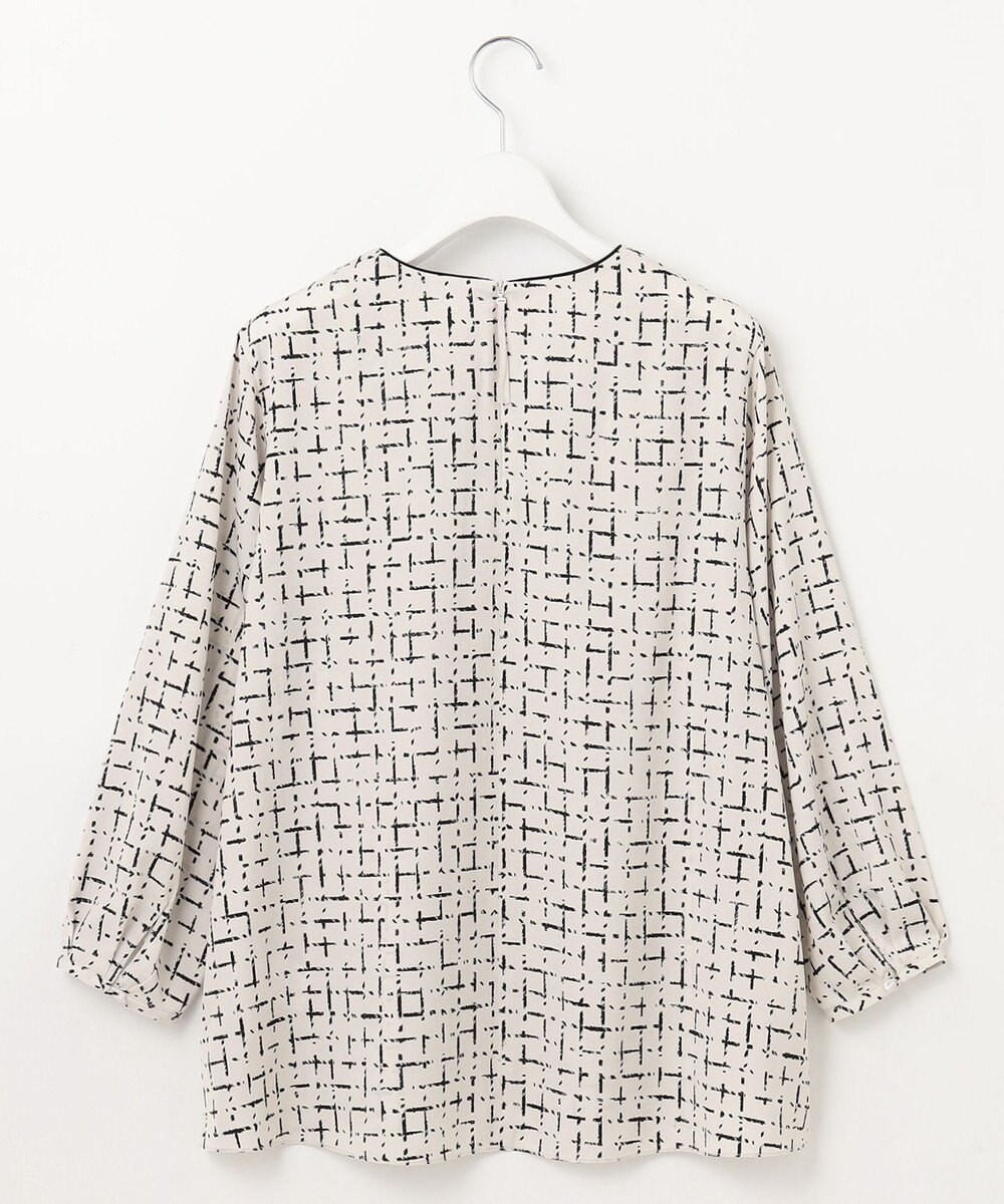 自由区 L 【セットアップ対応・洗える】スクラッチチェックプリント ブラウス 