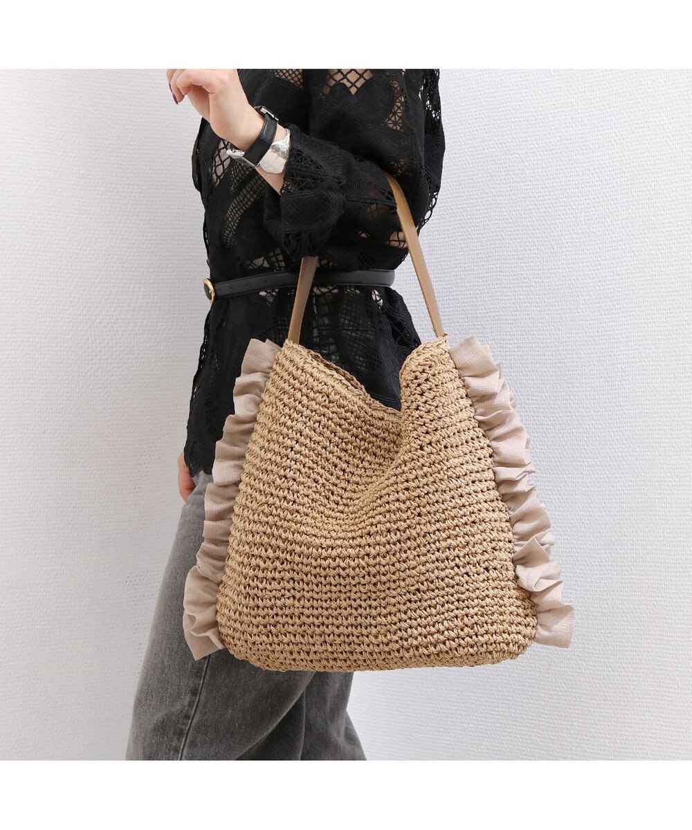 UNBILLION カシュカシュ cachecache / サイドフリルワンンハンドルトート カゴバッグ 