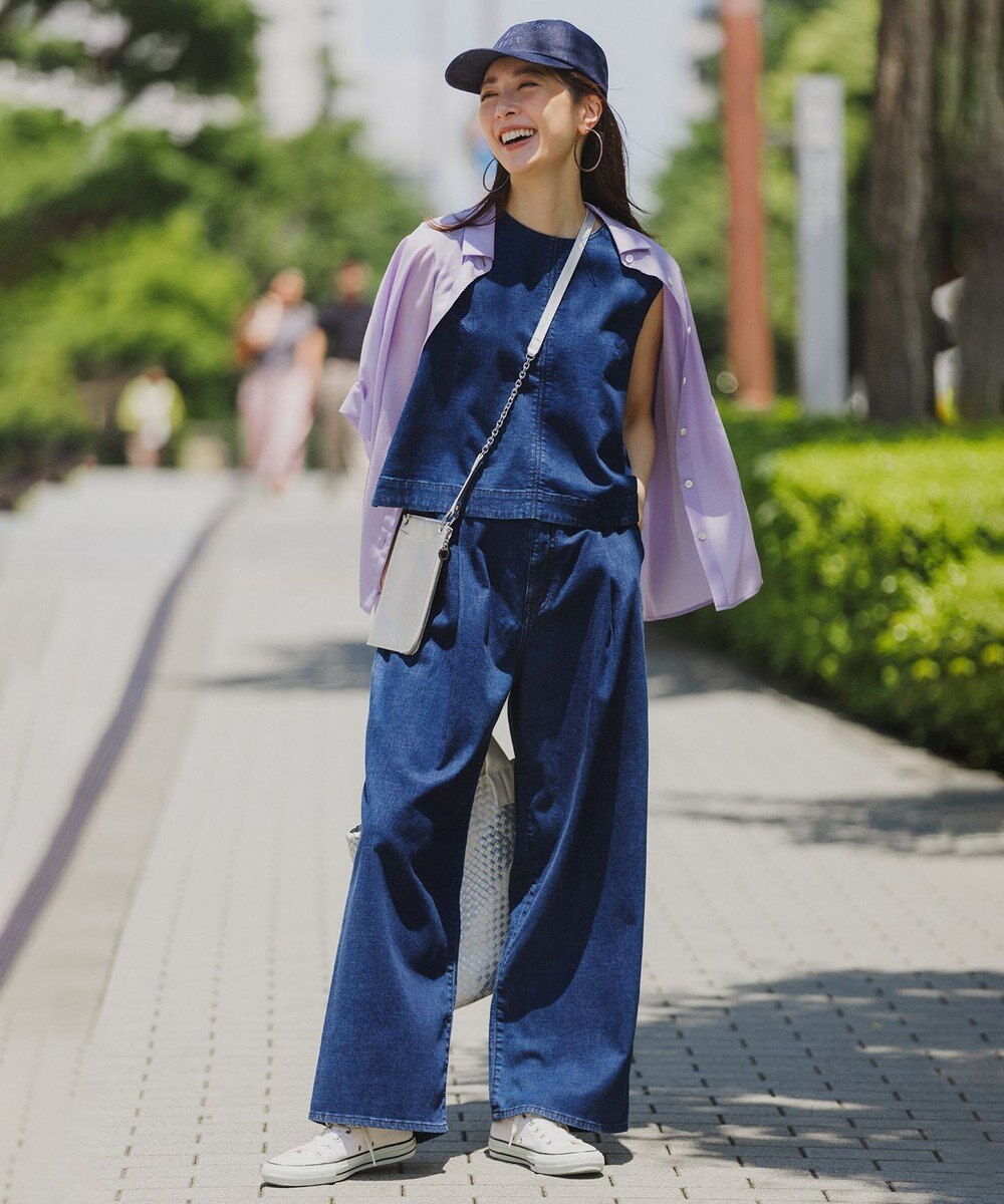 UNFILO L UNFILO DENIM LIGHT ノースリーブブラウス 