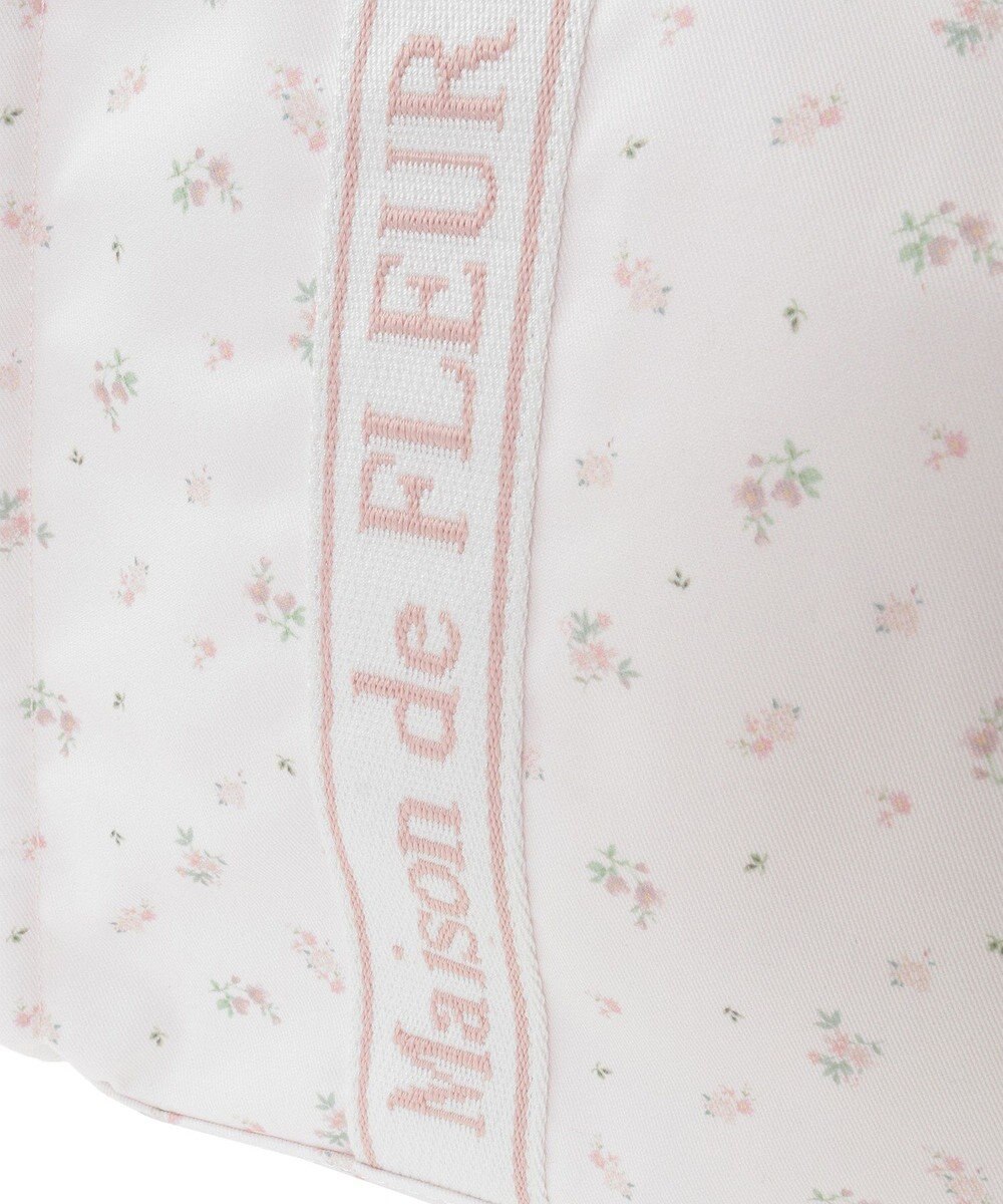 Maison de FLEUR ピンクマニアフラワープリントトートバッグ 