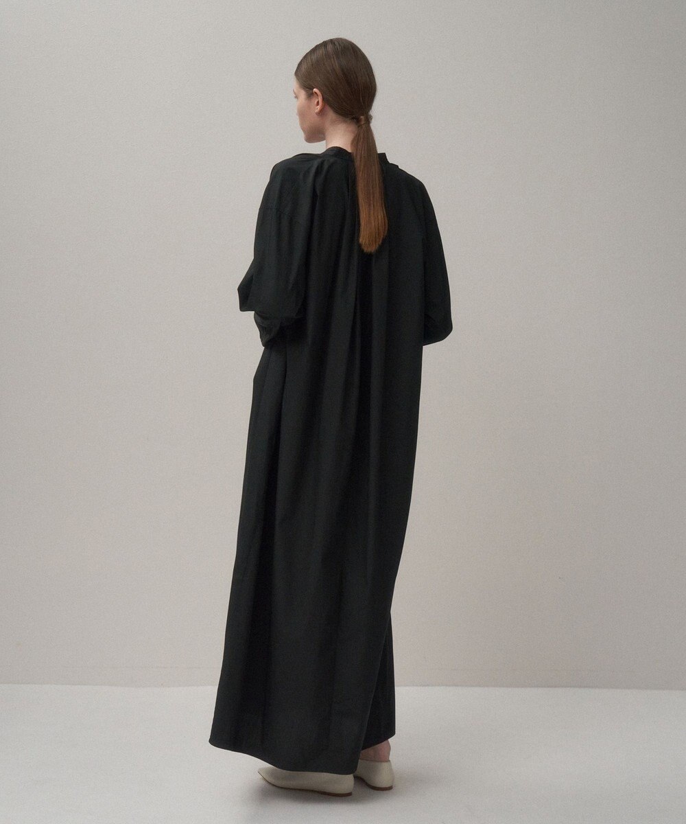 ATON NATURAL DYED COTTON LAWN | タックロングスリーブドレス 