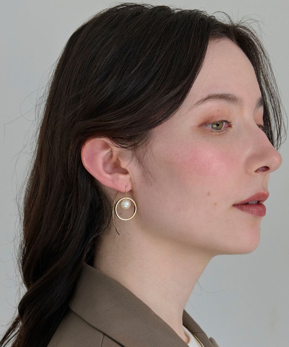 Phoebe 〈金属アレルギー対応〉モーションリングパールピアス/ニッケルフリー/大ぶり/存在感◎/主役級 